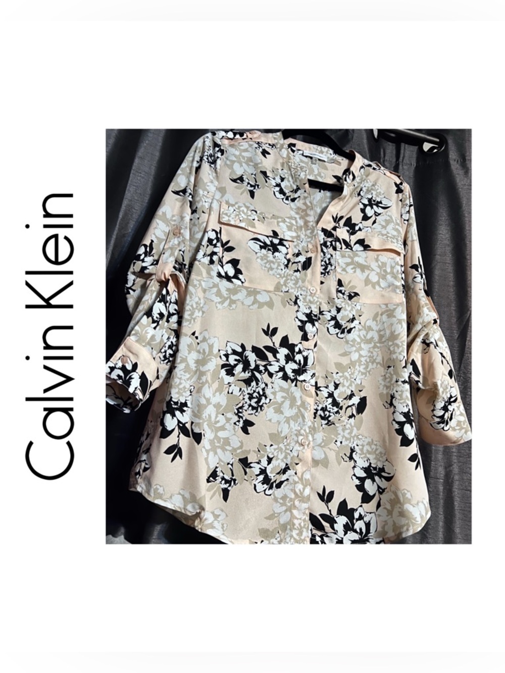 Pink Floral Calvin Klein Blouse NWOT